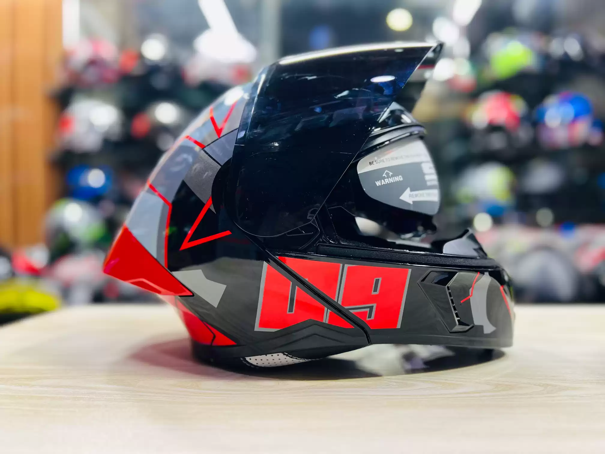 Steelbird Air SBA-20 ISS 09 GLOSSY BLACK Red